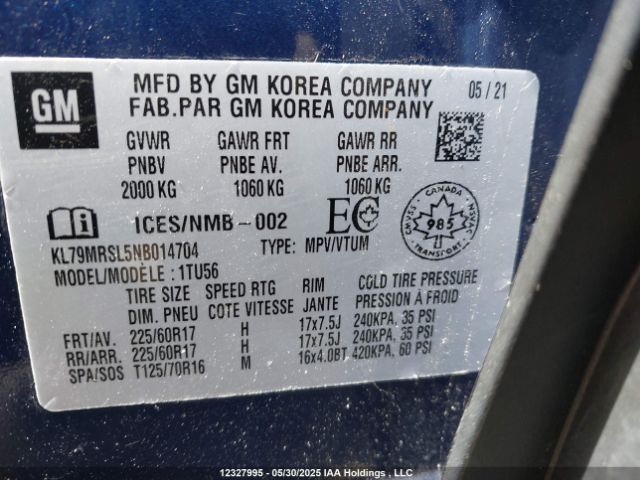 KL79MRSL5NB014704 Chevrolet l3t - l3, sidi, vvt, alum