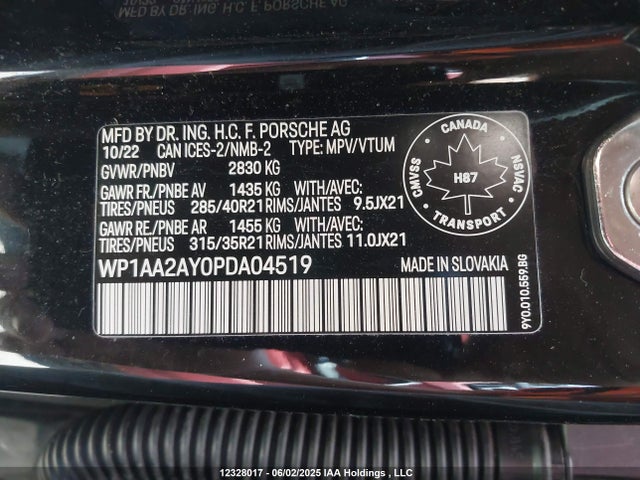 Porsche Cayenne 2023 WP1AA2AY0PDA04519 Image 19
