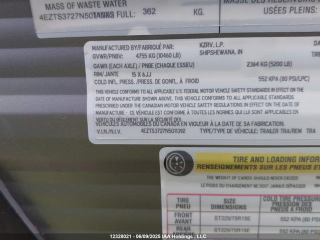 4EZTS3727N5011392 Trailer 2022