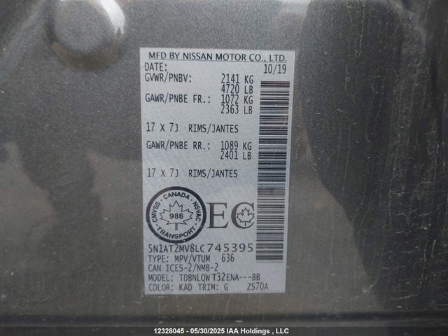 5N1AT2MV8LC745395 Nissan 2020