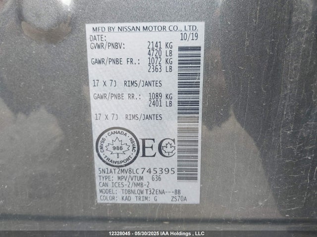 5N1AT2MV8LC745395 Nissan 2020