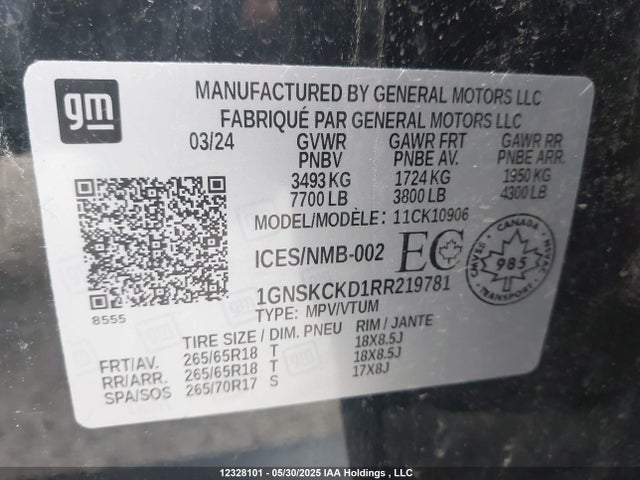 1GNSKCKD1RR219781 Chevrolet l84