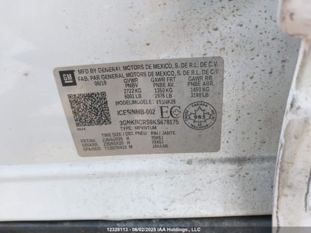 3GNKBCRS9KS678175 Chevrolet lgx