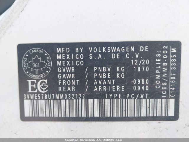 3VWE57BU7MM032122 Volkswagen JETTA SEL