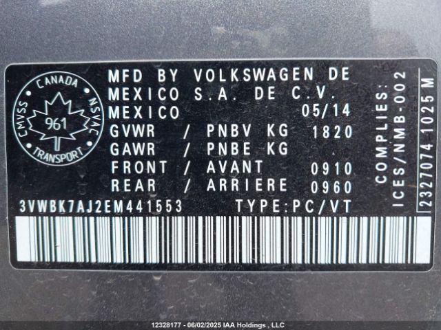 3VWBK7AJ2EM441553 Volkswagen Jetta