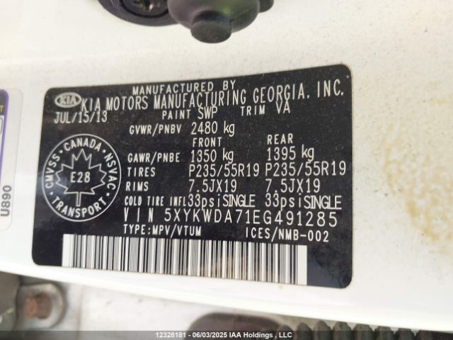 5XYKWDA71EG491285 KIA Sorento