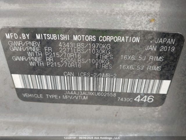 JA4AJ3AUXKU602558 Mitsubishi RVR