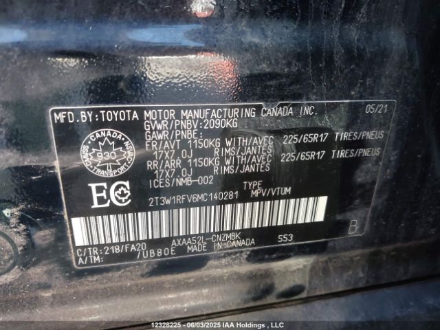 2T3W1RFV6MC140281 Toyota Rav4 Xle/xle Premium