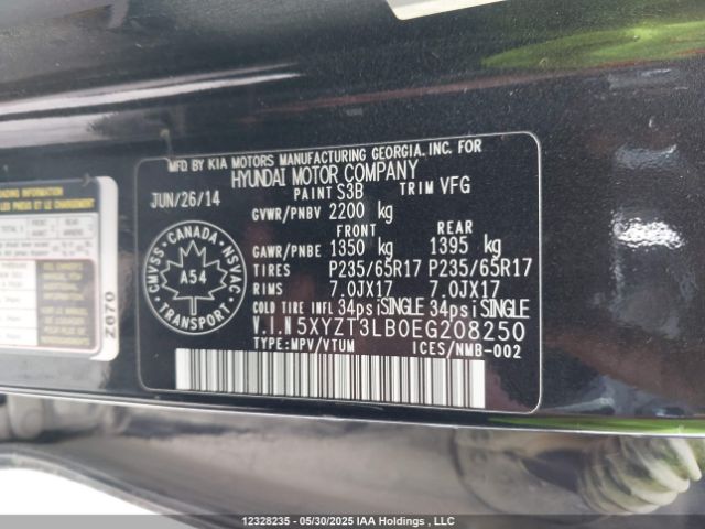 5XYZT3LB0EG208250 Hyundai gdi theta