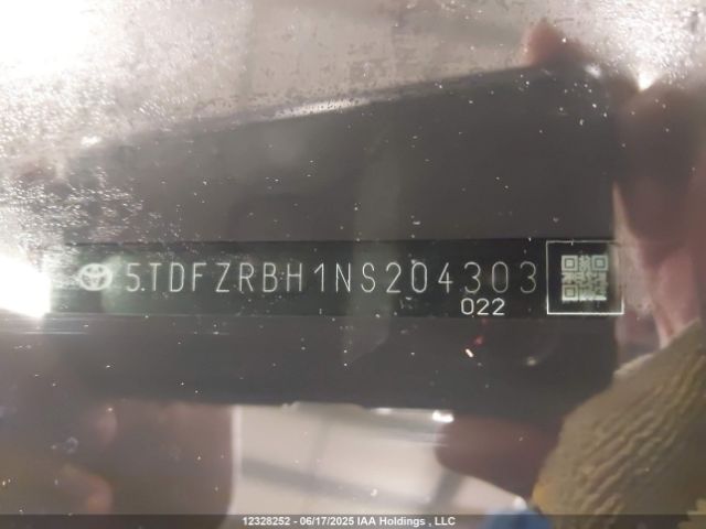 5TDFZRBH1NS204303 Toyota 2gr-fks