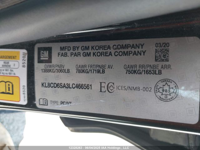 KL8CD6SA3LC466561 Chevrolet lv7 - mfi, variable valve timing, alum, gen 1 var 1