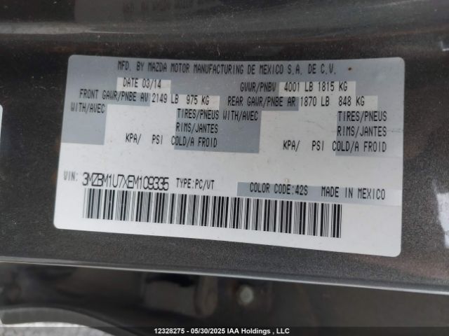 3MZBM1U7XEM109335 Mazda 3 SPORT