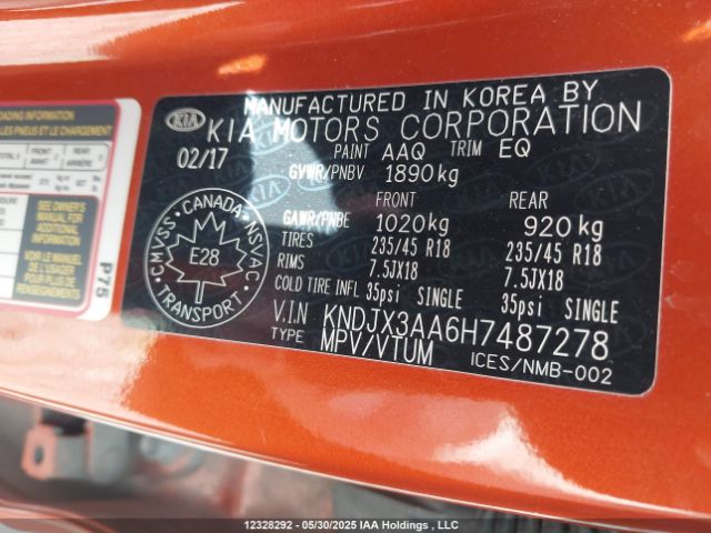 KNDJX3AA6H7487278 KIA Soul Sx Turbo/sx Turbo Tech