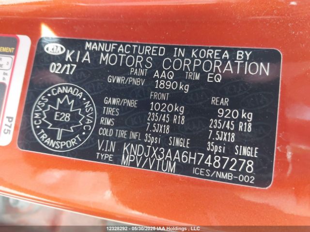 KNDJX3AA6H7487278 KIA Soul Sx Turbo/sx Turbo Tech