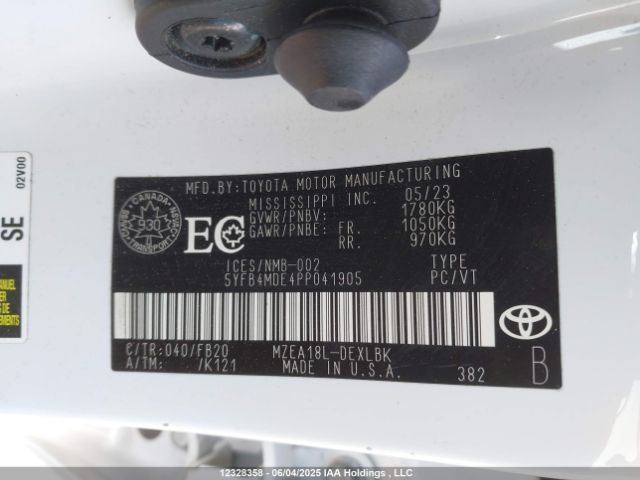 5YFB4MDE4PP041905 Toyota Corolla