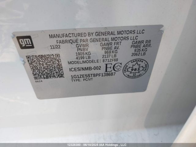 1G1ZE5ST8PF138687 Chevrolet lfv