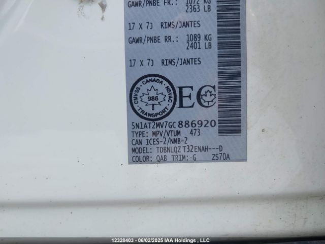 5N1AT2MV7GC886920 Nissan 2016