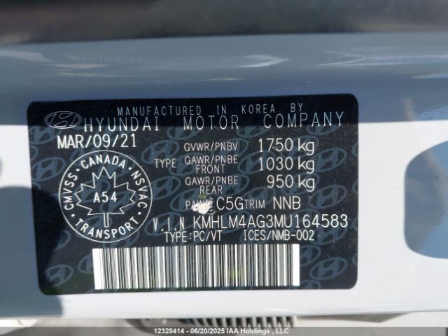 KMHLM4AG3MU164583 Hyundai mpi nu pe
