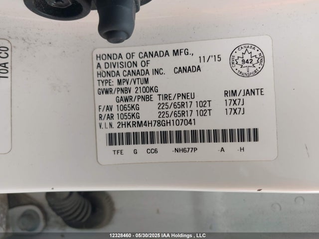 2HKRM4H78GH107041 Honda k24w9