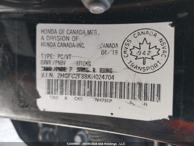 2HGFC2F88KH024704 Honda Civic Sport