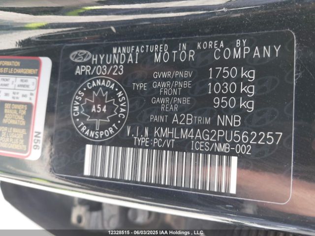 KMHLM4AG2PU562257 Hyundai mpi nu pe