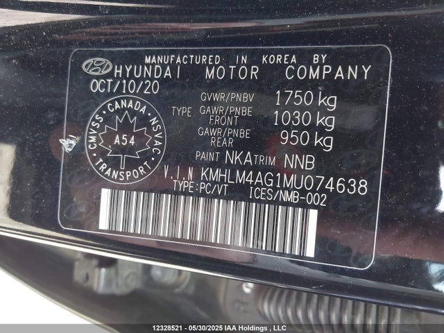 Hyundai mpi nu pe 2021 KMHLM4AG1MU074638 Image 9