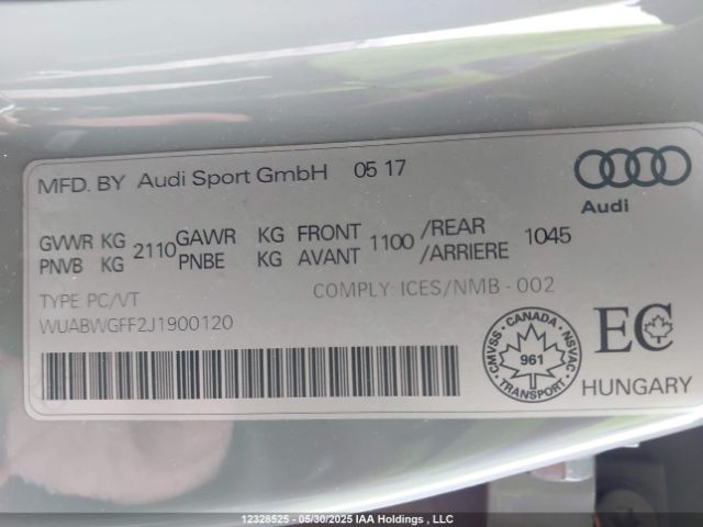 WUABWGFF2J1900120 Audi Rs 3 2.5t (s Tronic)