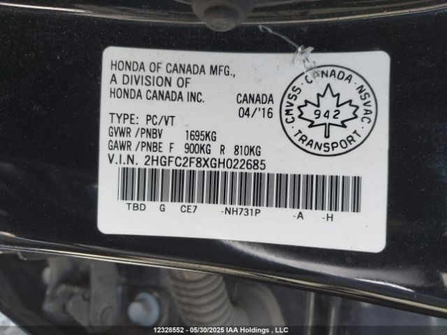 2HGFC2F8XGH022685 Honda k20c2