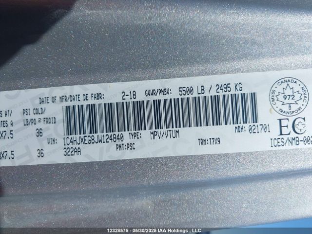 1C4HJXEG8JW124840 Jeep Wrangler Unlimited Sahara