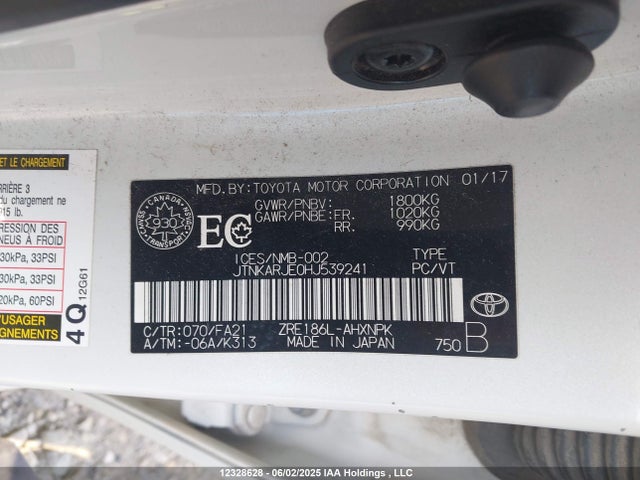 JTNKARJE0HJ539241 Toyota 2zr-fae
