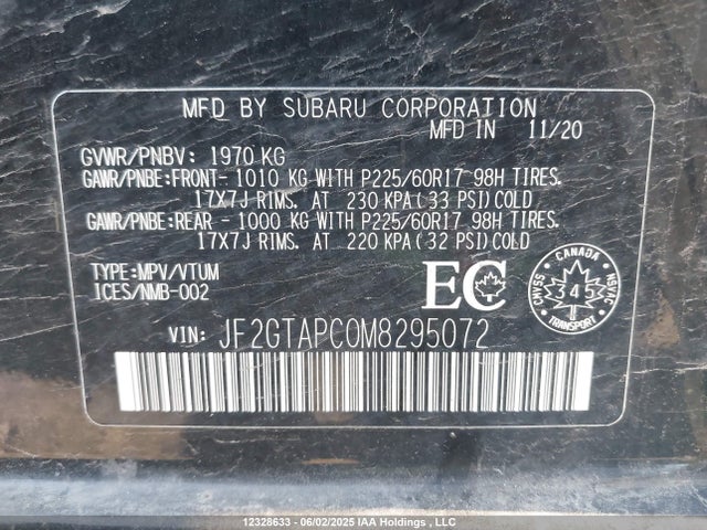 JF2GTAPC0M8295072 Subaru na