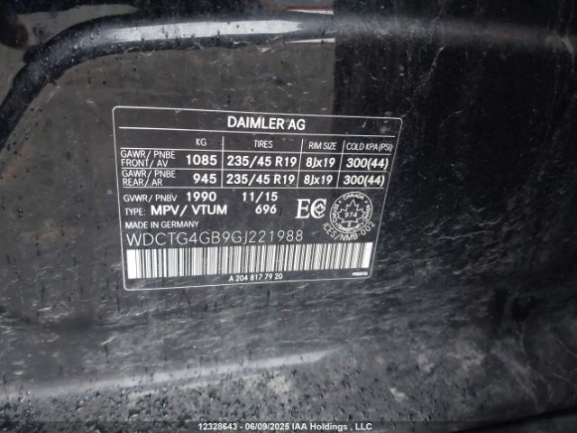 WDCTG4GB9GJ221988 Mercedes-Benz 270