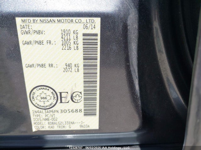 1N4AL3AP6FN305688 Nissan 2015