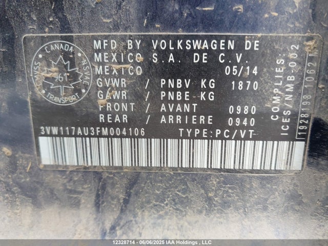 3VW117AU3FM004106 Volkswagen Golf