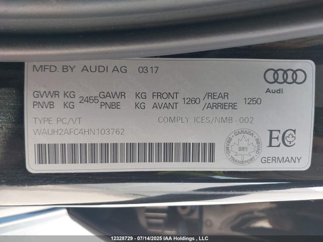 WAUH2AFC4HN103762 Audi 3.0t