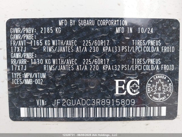 JF2GUADC3R8915809 Subaru na