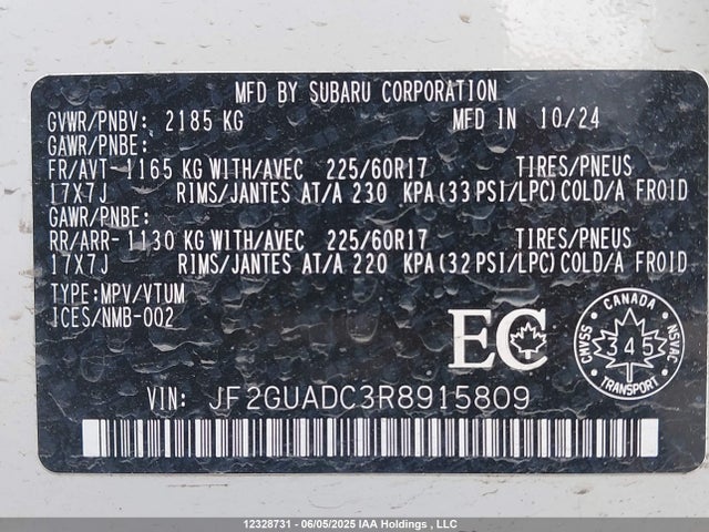 JF2GUADC3R8915809 Subaru na