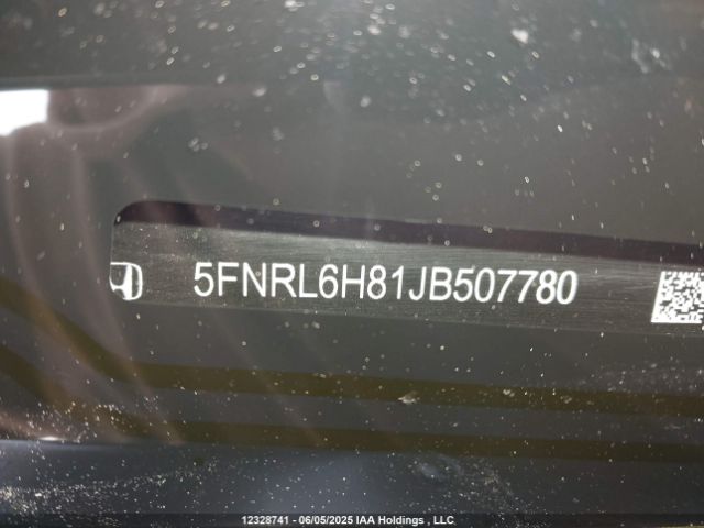 5FNRL6H81JB507780 Honda Odyssey Touring