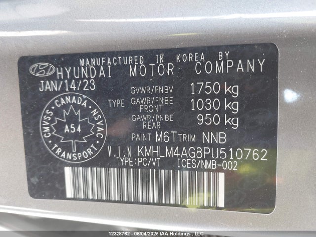 KMHLM4AG8PU510762 Hyundai mpi nu pe