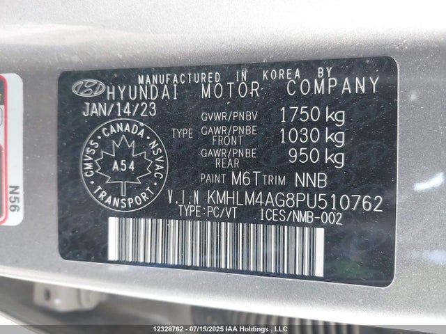 KMHLM4AG8PU510762 Hyundai mpi nu pe