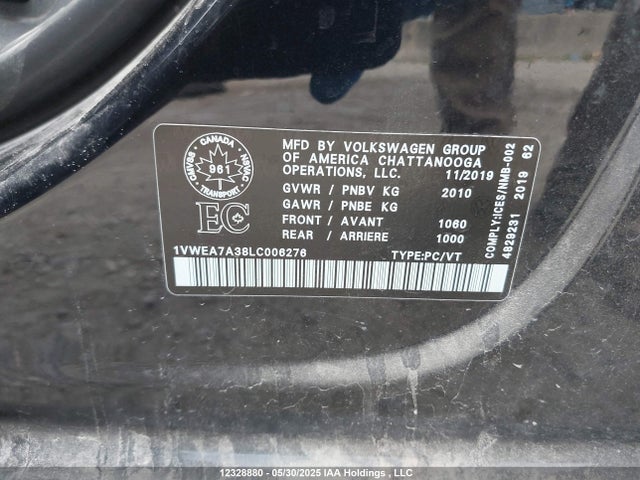 1VWEA7A38LC006276 Volkswagen Passat