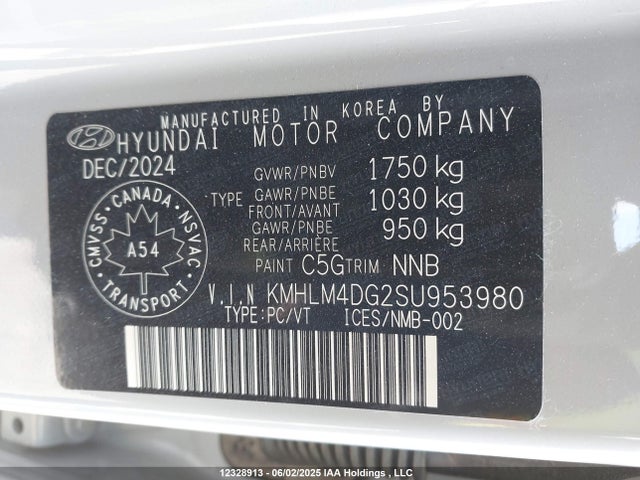 Aukcja sprzedaży 2025 Hyundai Elantra Sel Sport, vin: KMHLM4DG2SU953980, numer aukcji: 12328913