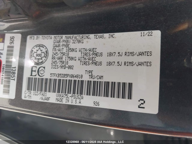 5TFKB5DB5PX064810 Toyota v35a-fts