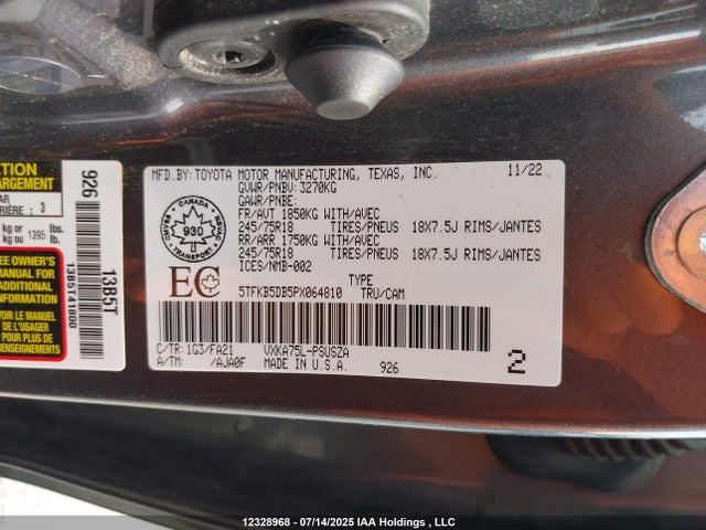5TFKB5DB5PX064810 Toyota v35a-fts