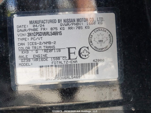 3N1CP5DV6RL546915 Nissan Kicks