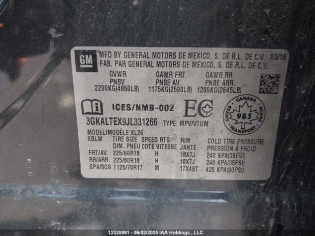 3GKALTEX9JL331266 GMC ltg - spark ignited direct injection, alum dohc, vvt, dcvcp turbo, e0-e100, alum