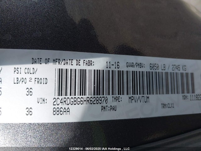 2C4RDGBG6HR628970 Dodge Grand Caravan