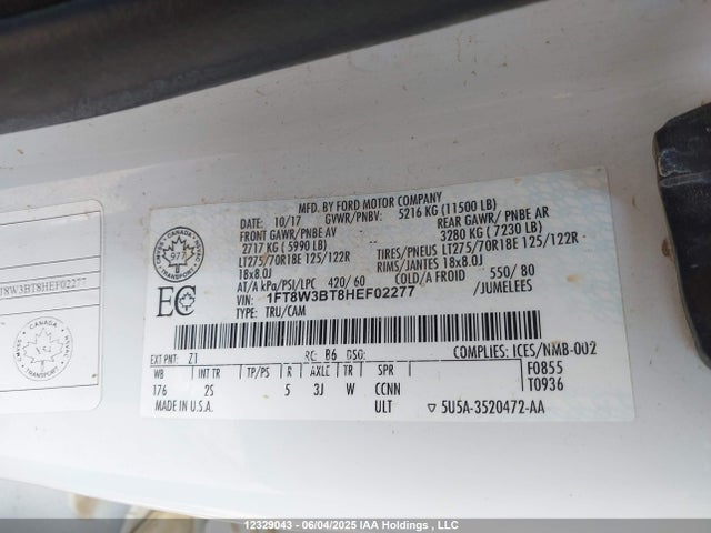 Ford F350 Super Duty 2017 1FT8W3BT8HEF02277 Image 18