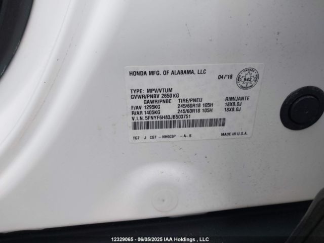 5FNYF6H83JB503751 Honda j35y6