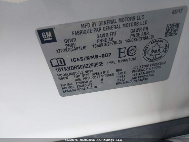 1GYKNDRS0HZ299965 Cadillac XT5